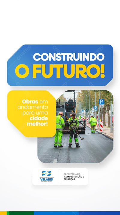 Prefeitura Projeto inauguração praça obras reforma pavimentação aviso informe comunicado Social Media PSD Editável