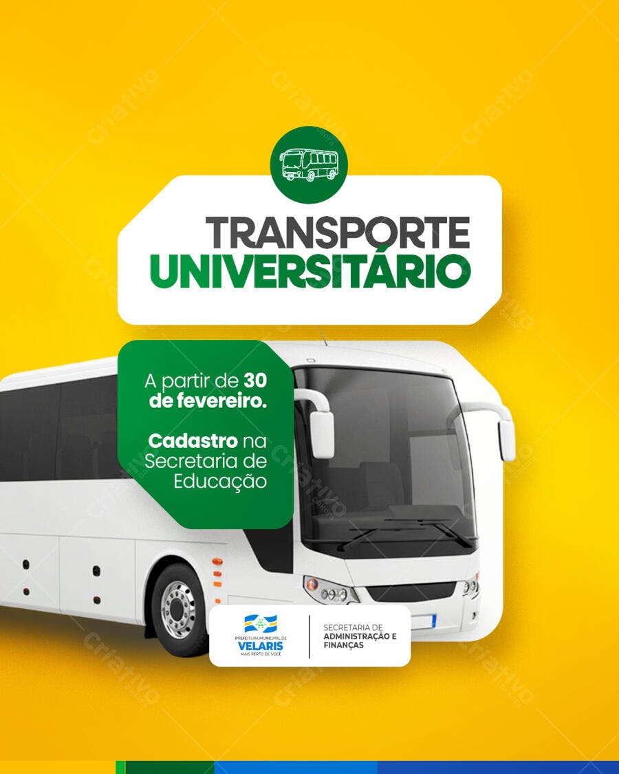 Flyer Transporte Universitário PSD Editável