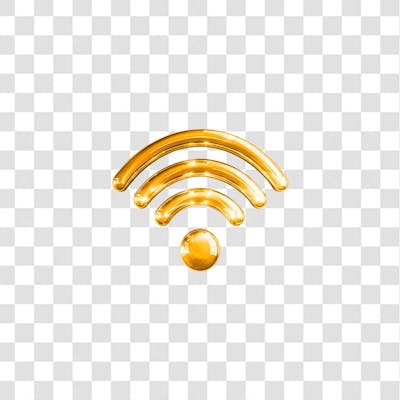 PNG Icon 3D Wifi Cor Laranja efeitos de luzes