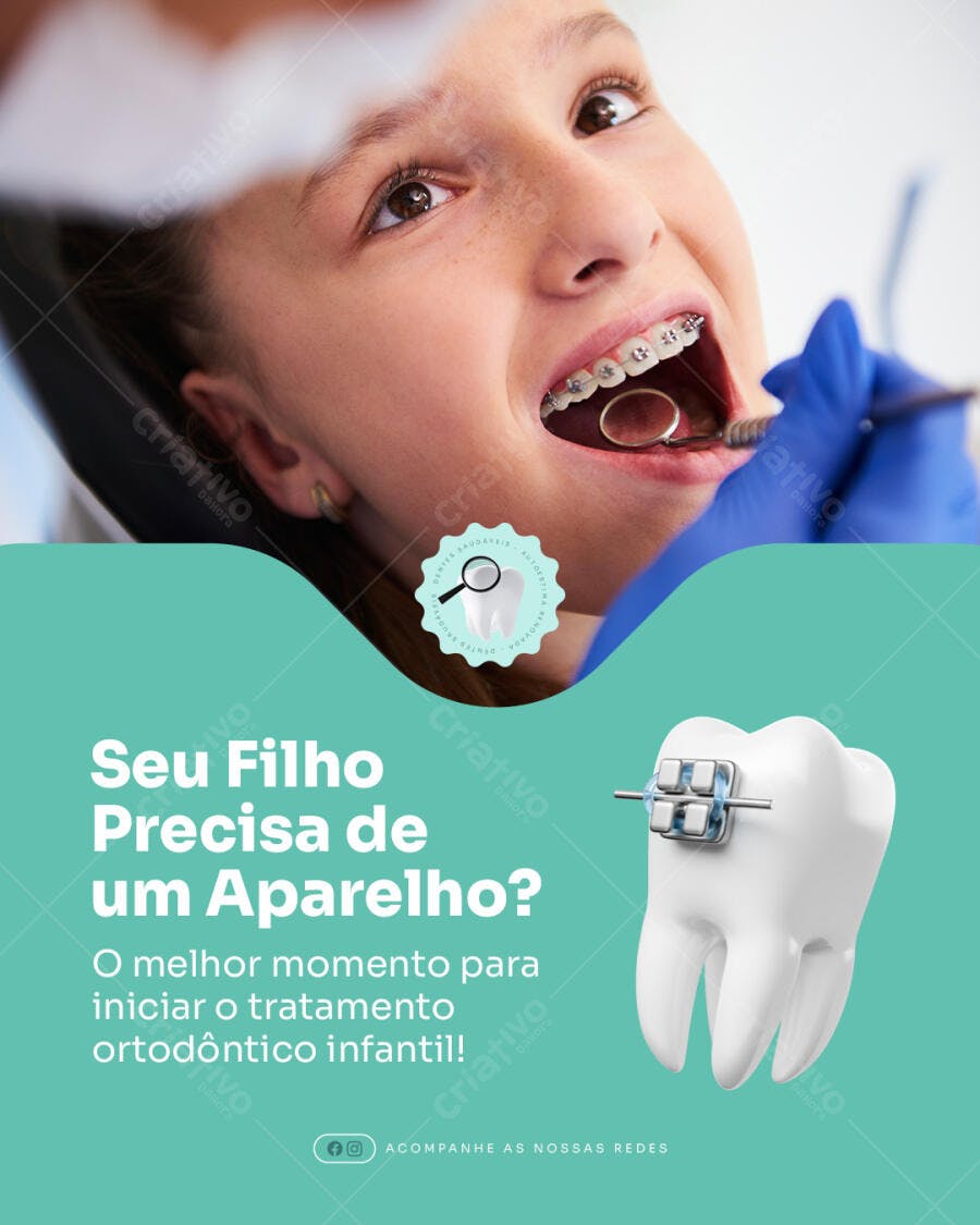 Flyer Odontológico Infantil PSD Editável