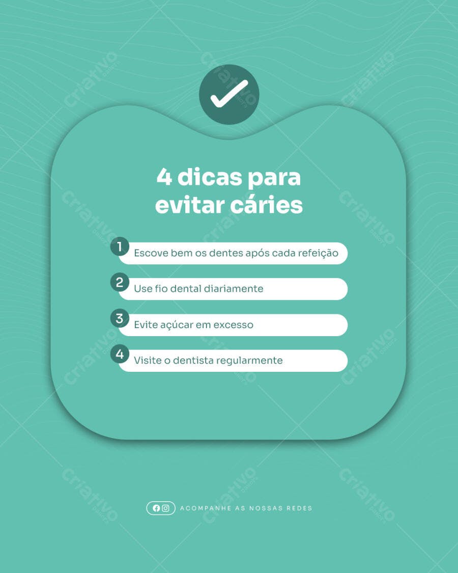 Post para Instagram Saúde Bucal PSD Editável