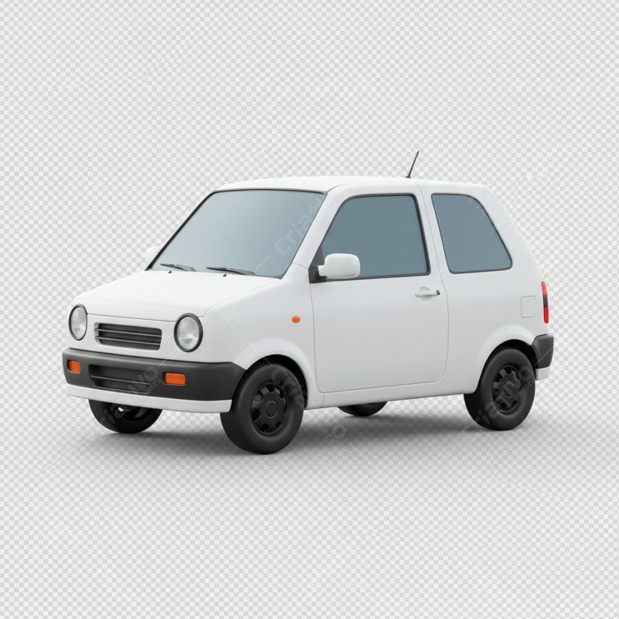 Carro compacto branco modelo antigo