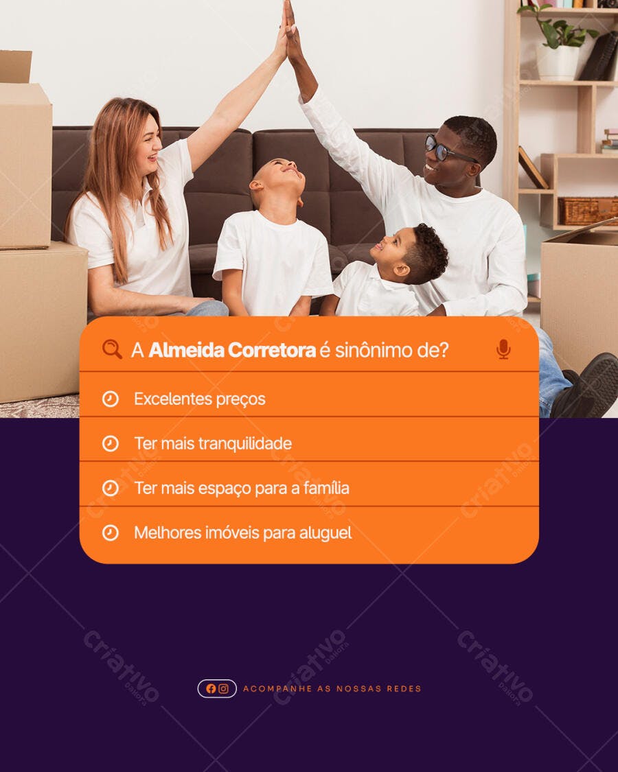 PSD para Imobiliária: Família Feliz em Casa Nova PSD Editável