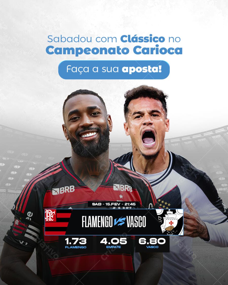 Flyer Flamengo x Vasco PSD Editável