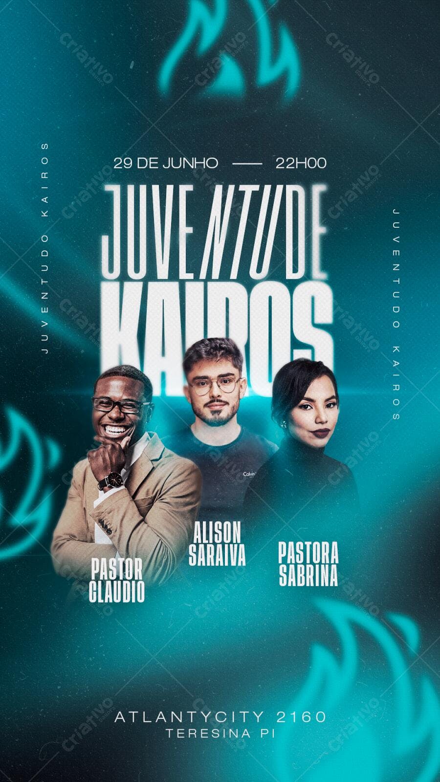 Flyer para Evento de Juventude Kairos PSD Editável