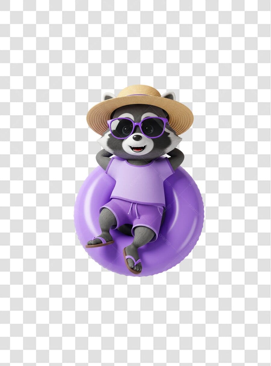 Post Instagram verão guaxinim PNG com fundo transparente