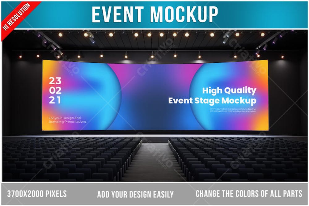 Espaço de Eventos Mockup PSD editável Mockup
