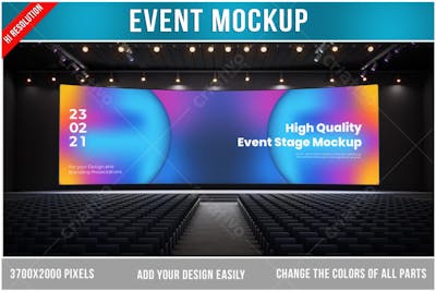 Espaço de Eventos Mockup PSD editável Mockup