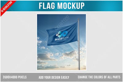 Bandeira PSD editável Mockup