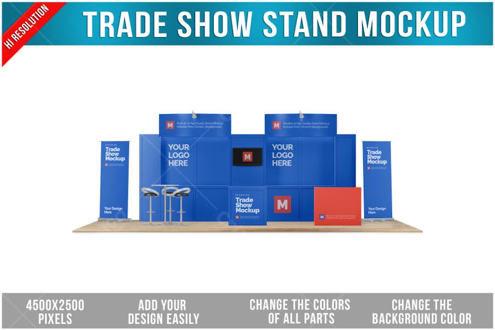 Estande de feira de negócios PSD editável Mockup