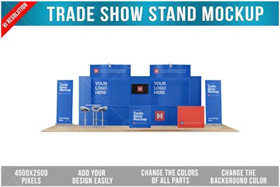 Estande de feira de negócios PSD editável Mockup