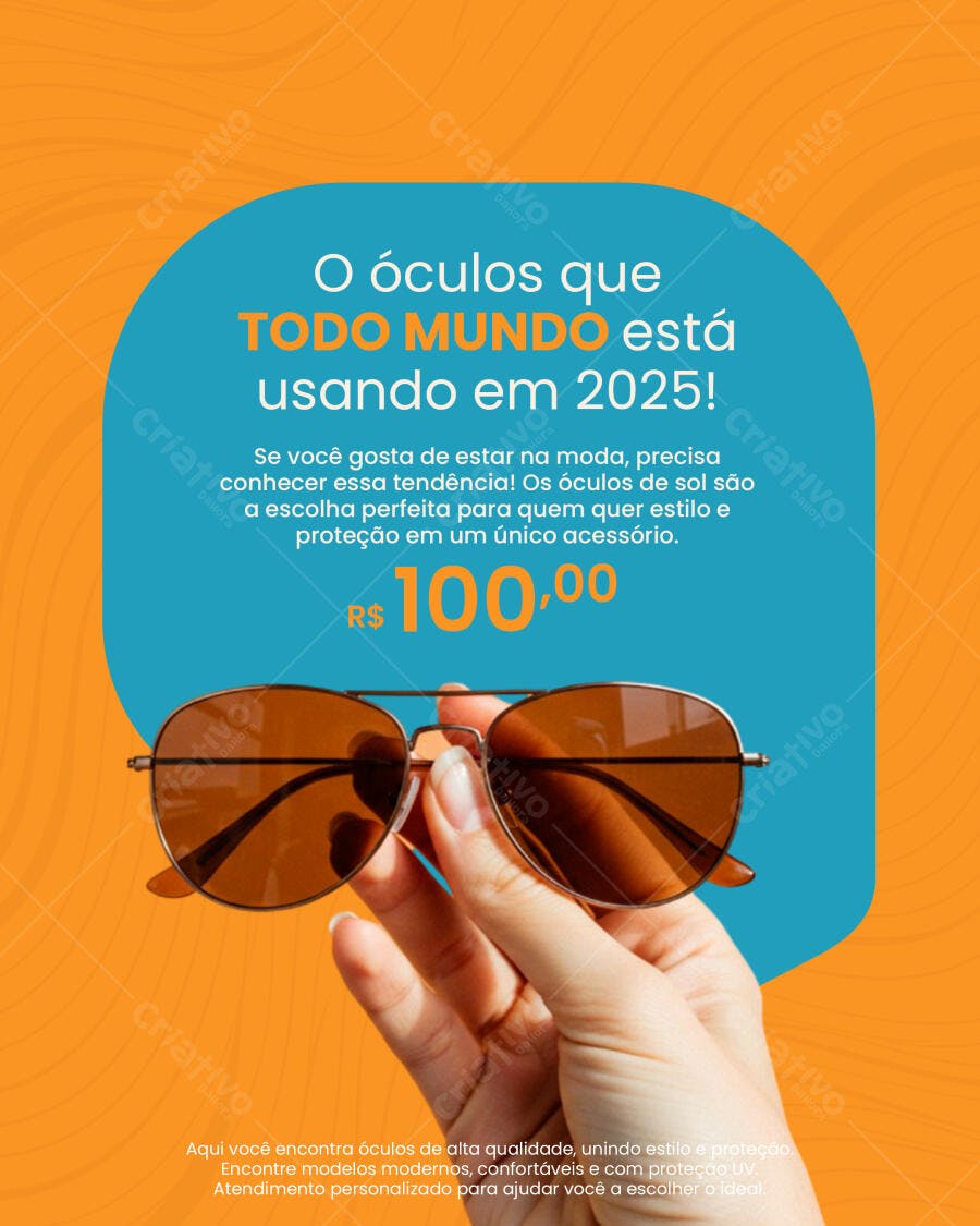 Flyer para Promoção de Óculos de Sol PSD Editável