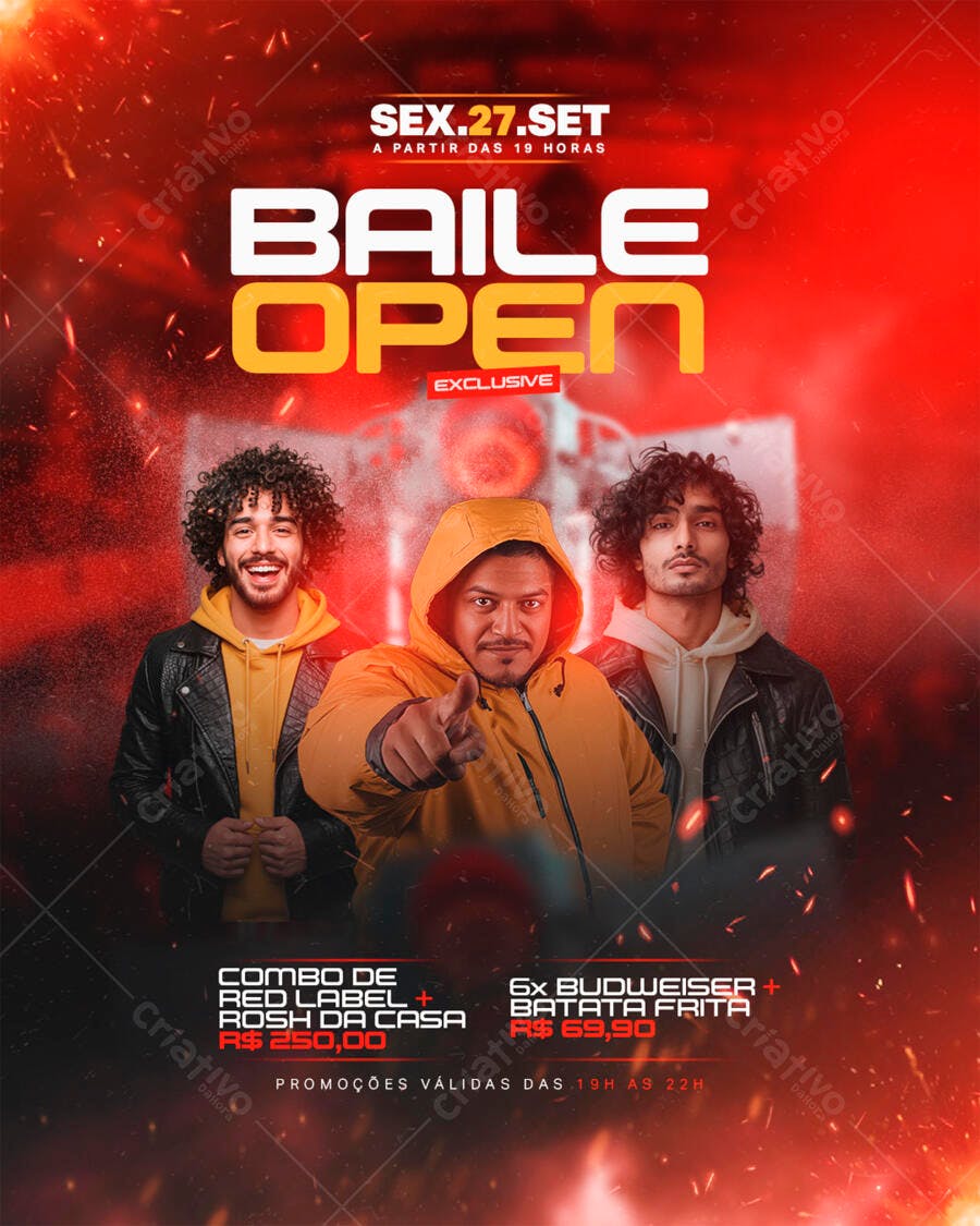Flyer Baile Open Sex.27.Set PSD Editável