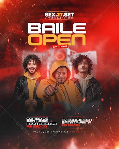 FLYER EVENTO BAILE OPEN EXCLUSIVE sTORY
