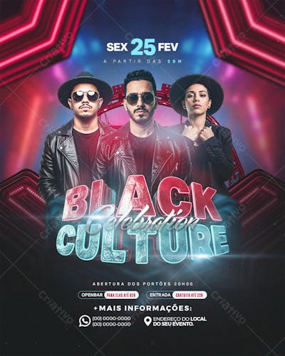 Flyer Evento Black Culture Celebration Feed