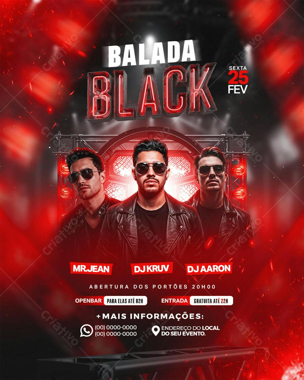 Flyer de Evento Balada Black