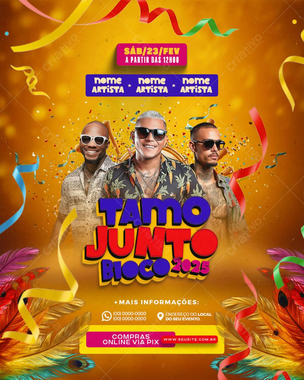 FLYER EVENTO BLOCO TAMO JUNTO 2025