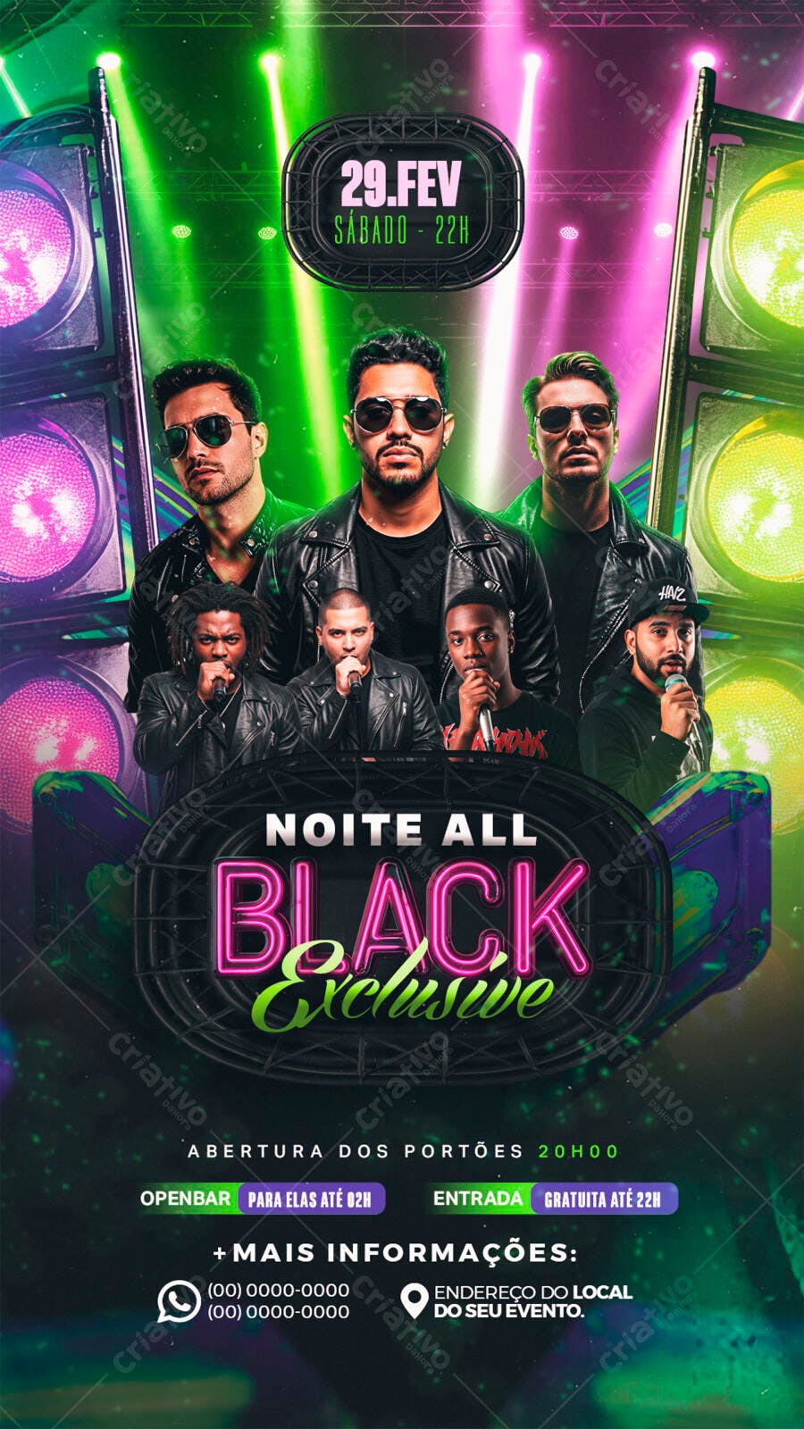 Flyer Festa All Black Exclusiva PSD Editável