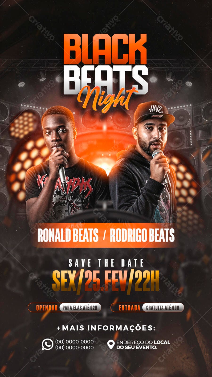 Flyer Black Beats Night 25/Fev PSD Editável