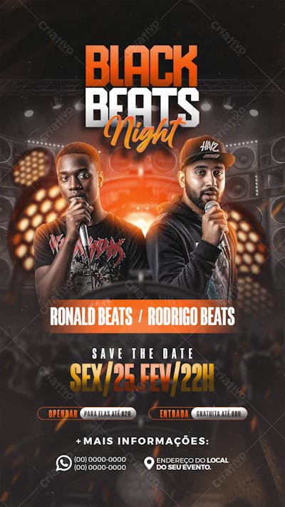 Flyer Evento Black Beats Night Story