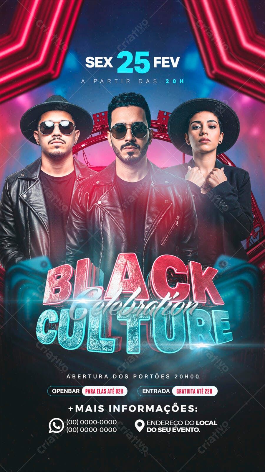 Flyer Festa Black Culture PSD Editável
