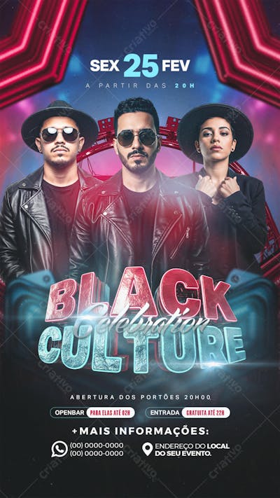 Flyer Evento Black Culture Celebration Story