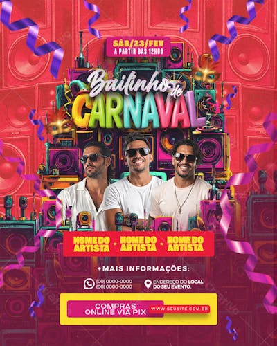FLYER EVENTO BAILINHO DE CARNAVAL Feed
