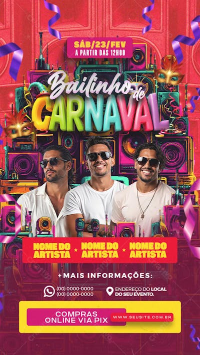 FLYER EVENTO BAILINHO DE CARNAVAL STORY