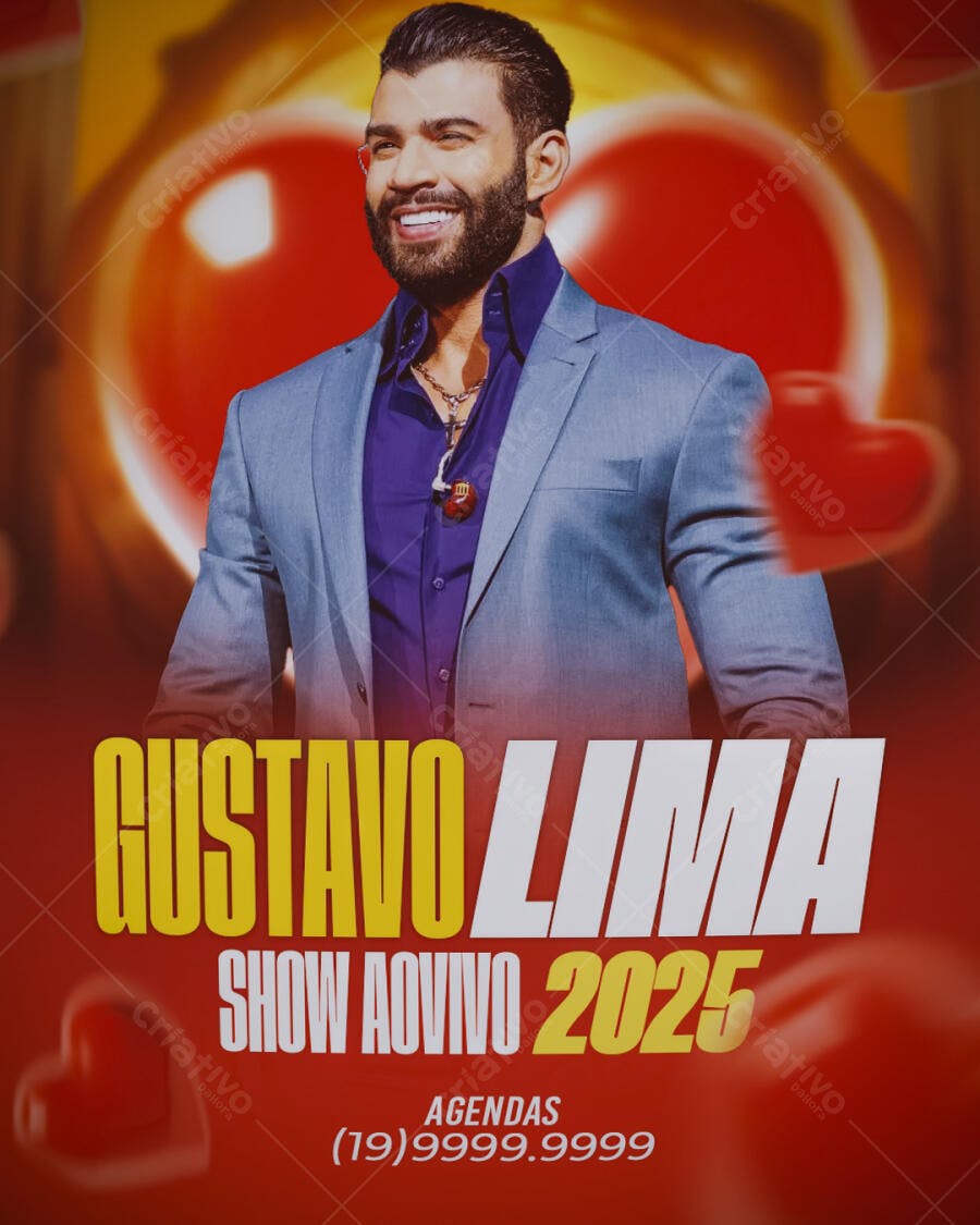 Flyer Show Gustavo Lima 2025 PSD Editável