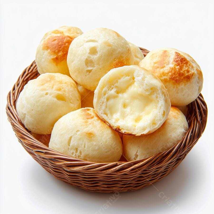 Pão de Queijo Recheado Cremoso em Cesta
