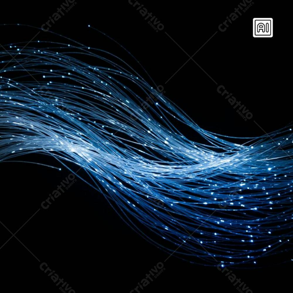 Ondas de Cabos Fibra Óptica Fundo Preto
