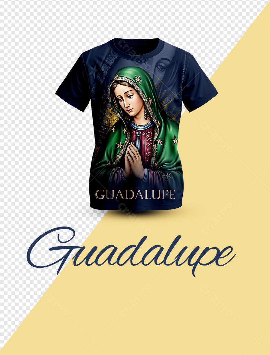 Camiseta Nossa Senhora de Guadalupe PSD Editável