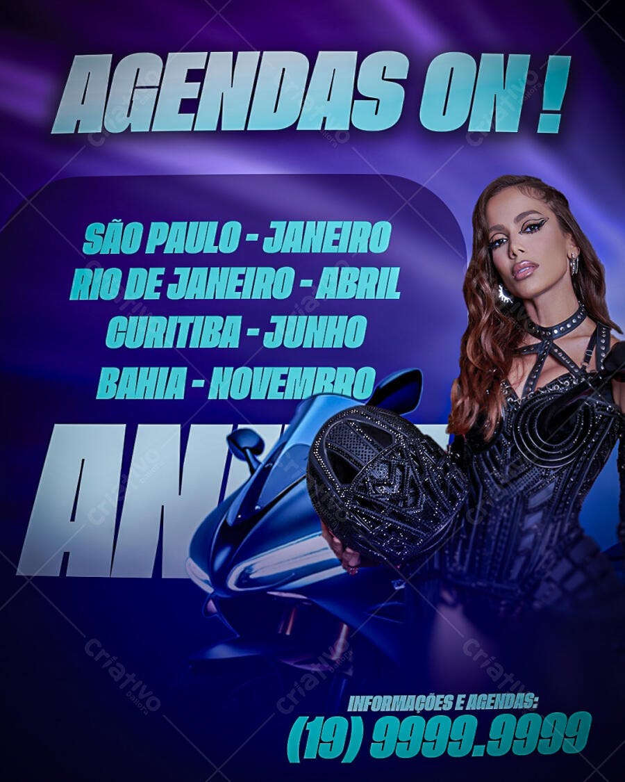 Flyer Agenda Shows Anitta PSD Editável