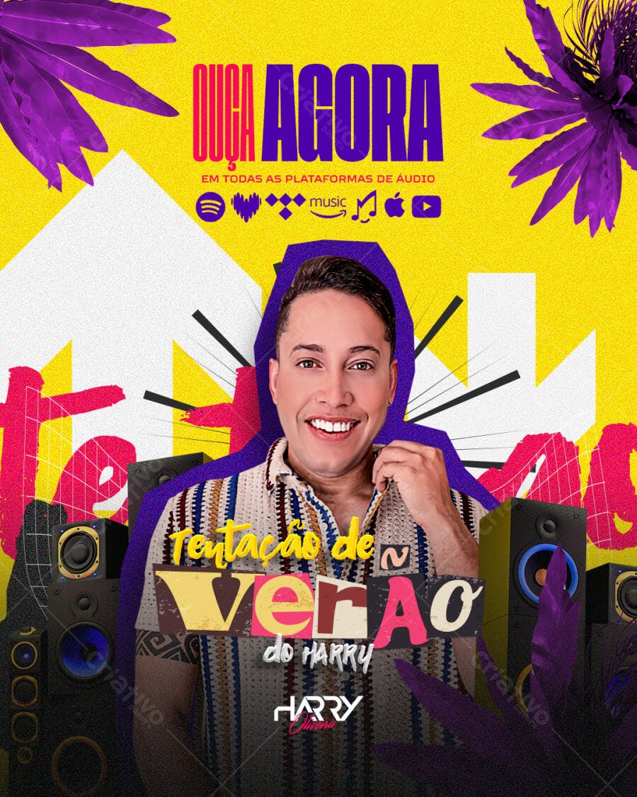 Flyer de Música Verão PSD Editável