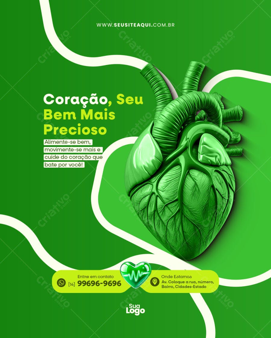 Flyer Saúde do Coração PSD Editável