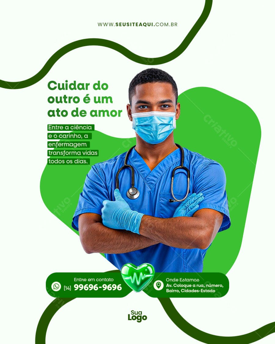Postagem Dia da Enfermagem PSD Editável