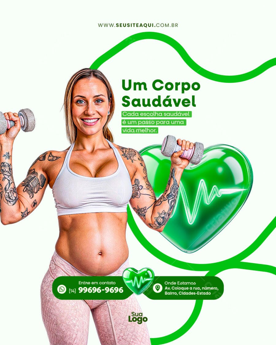 Post para Academia PSD Editável