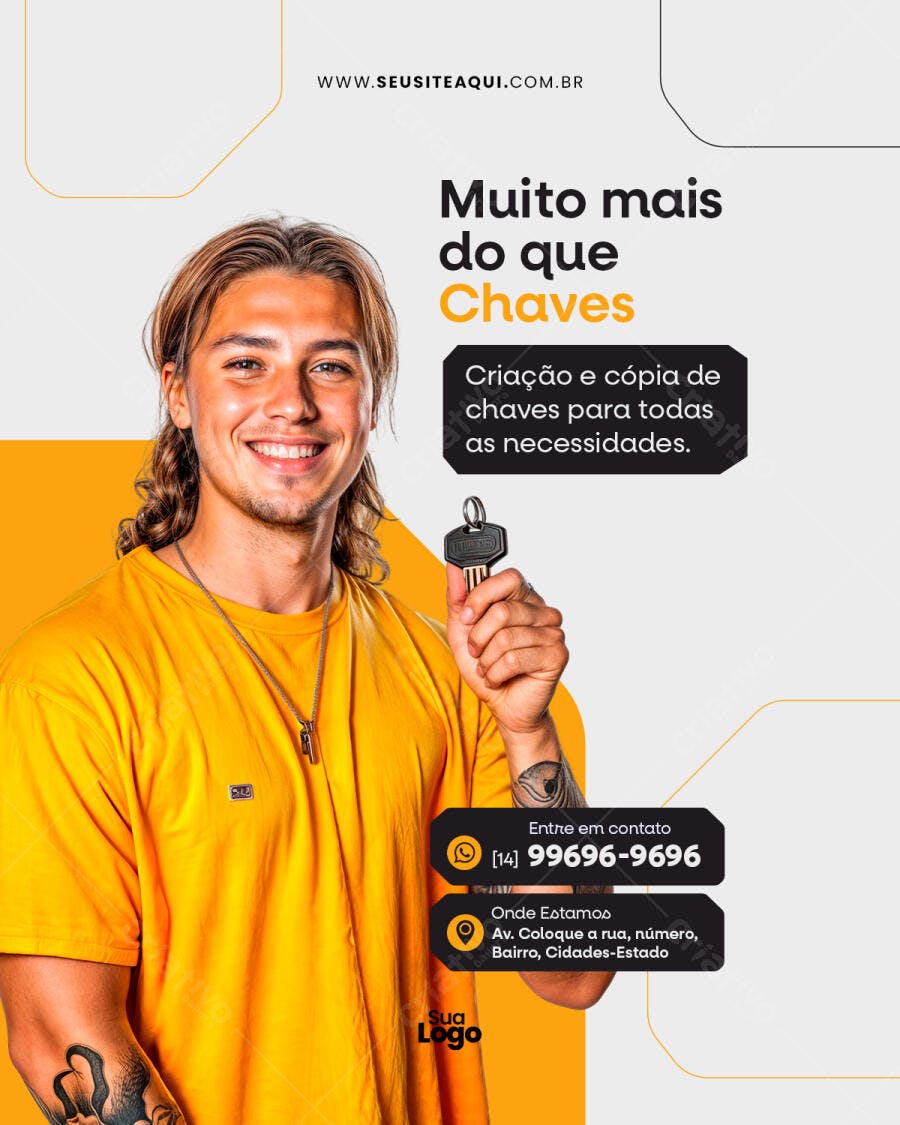 PSD para Chaveiro - Modelo Profissional PSD Editável