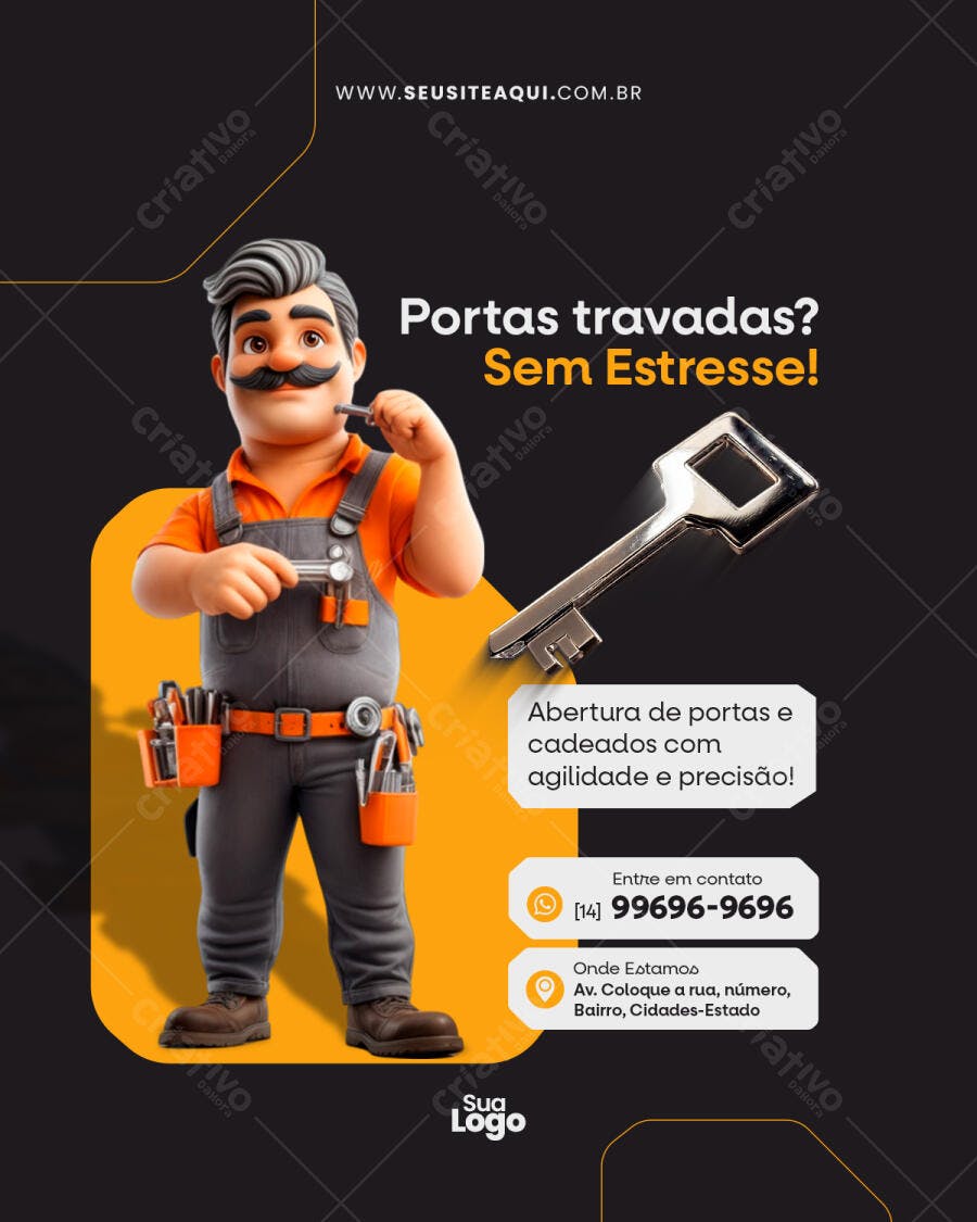 Flyer para Chaveiro PSD Editável