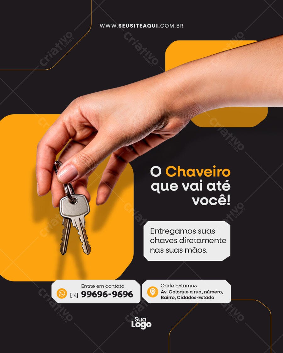 Flyer para Chaveiros PSD Editável