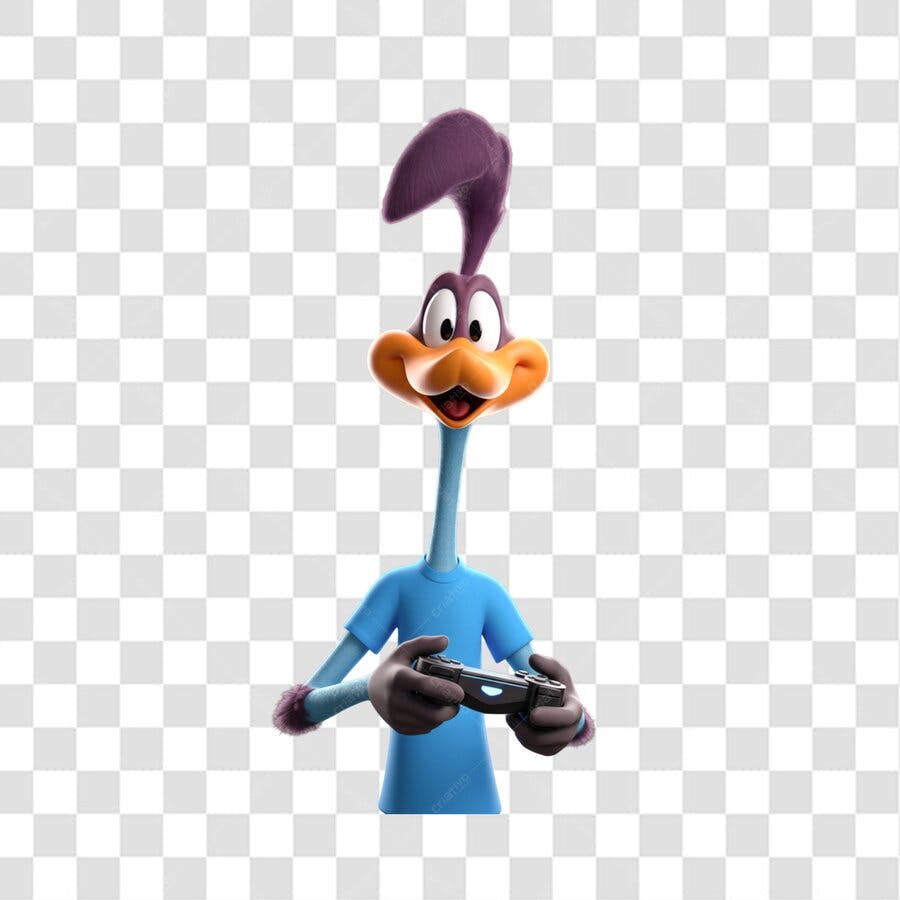 PNG Personagem Road Runner Jogando Game com fundo transparente