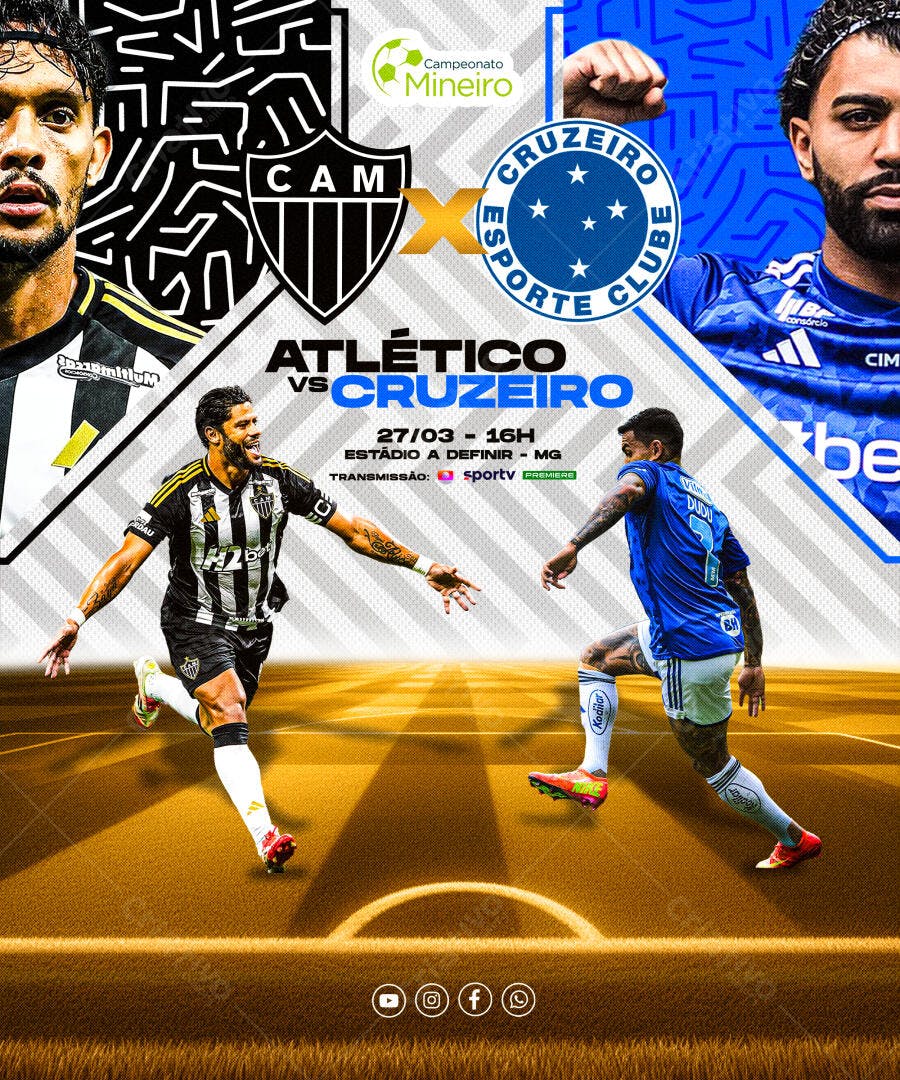 Flyer Atlético x Cruzeiro PSD Editável