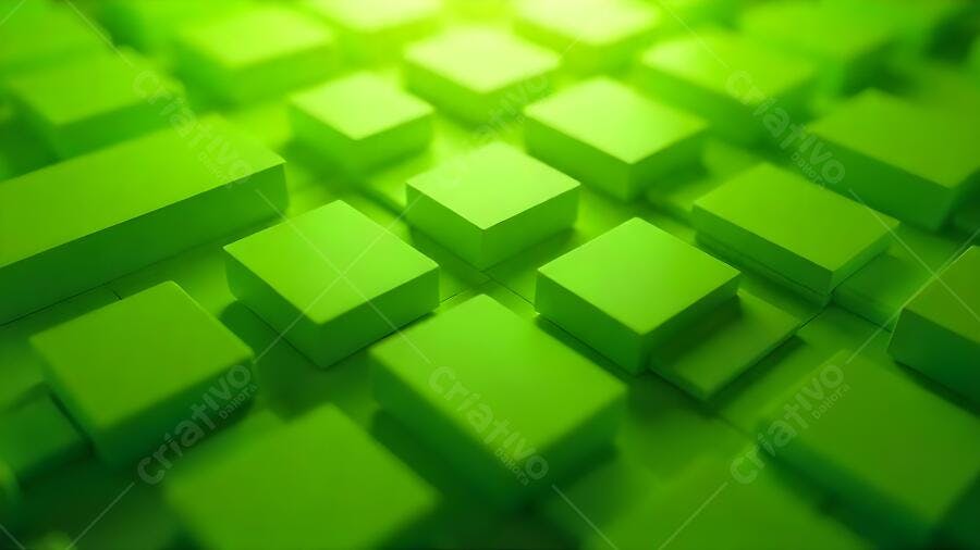 Cubos verdes abstratos em textura 3D