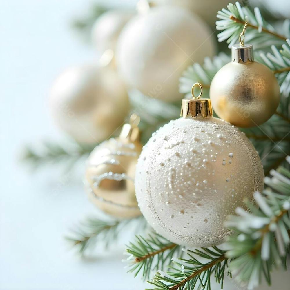 Background Fundo Branco e Dourado Natalino Boas Festas Ano Novo