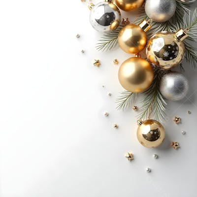 Background Fundo Branco e Dourado Natalino Boas Festas Ano Novo