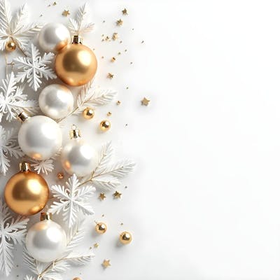 Background Fundo Branco e Dourado Natalino Boas Festas Ano Novo