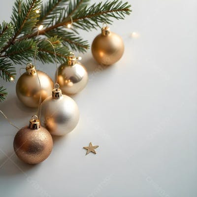 Background Fundo Branco e Dourado Natalino Boas Festas Ano Novo