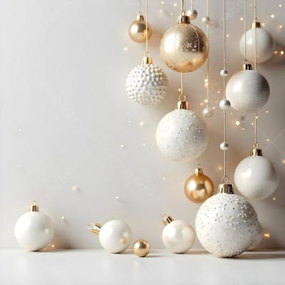 Background Fundo Branco e Dourado Natalino Boas Festas Ano Novo