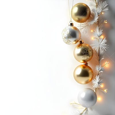 Background Fundo Branco e Dourado Natalino Boas Festas Ano Novo