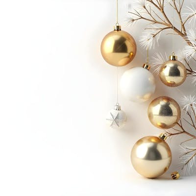 Background Fundo Branco e Dourado Natalino Boas Festas Ano Novo